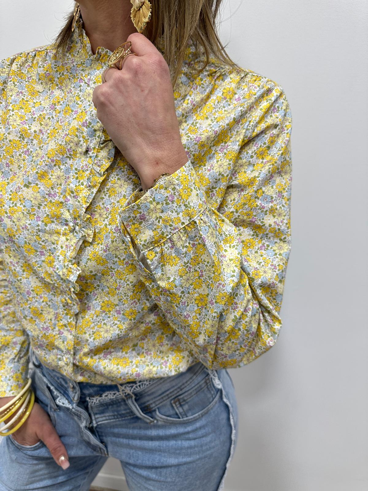 Chemise Flavie Jaune Fleurie