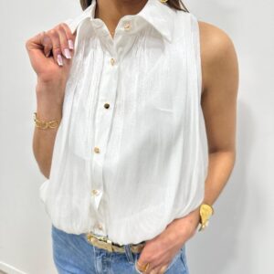 Chemise Sans Manches Romane Blanche