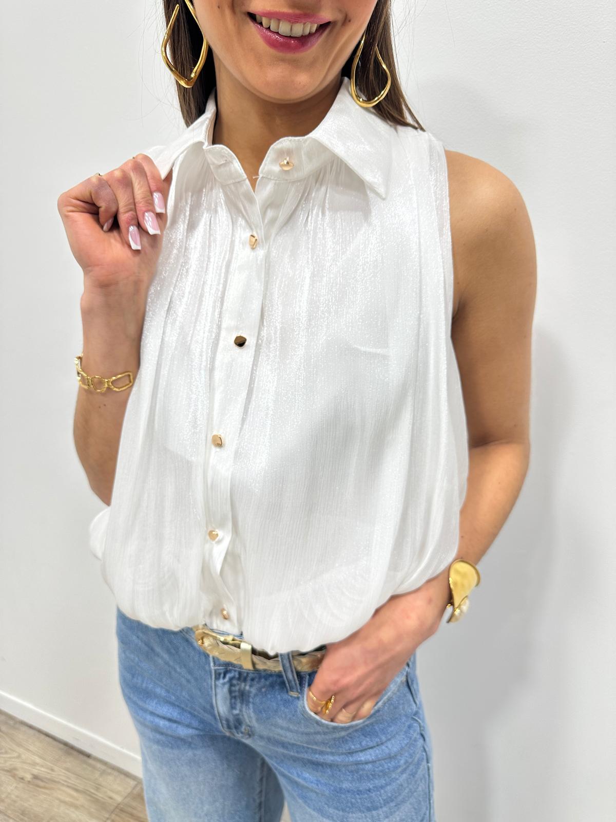 Chemise Sans Manches Romane Blanche