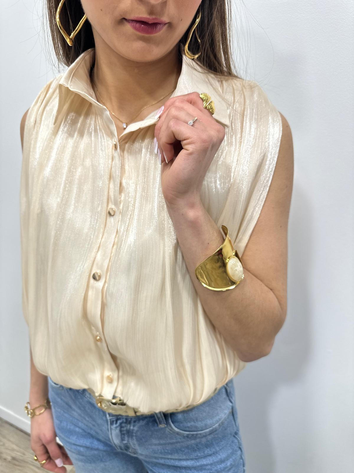 ‼️ Précommande ‼️ – Chemise Sans Manches Romane Beige