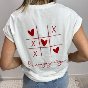 Tee-Shirt L’amour Gagne Blanc/Rouge