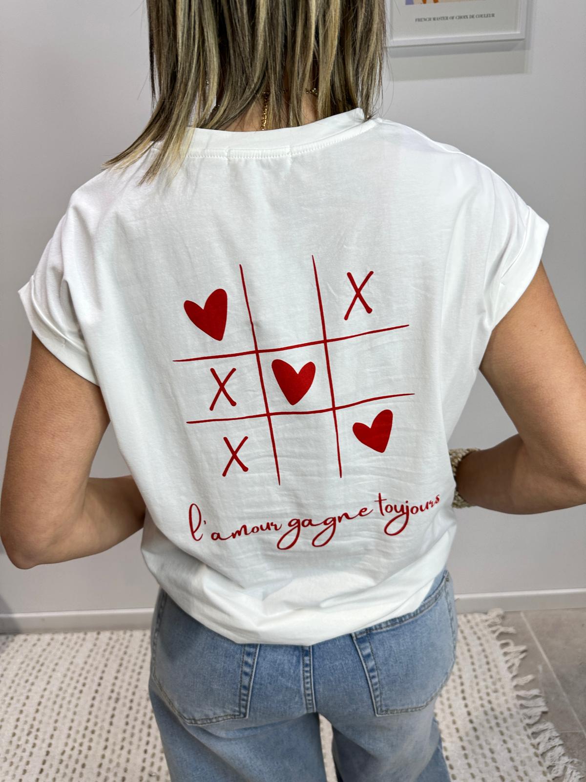 Tee-Shirt L’amour Gagne Blanc/Rouge