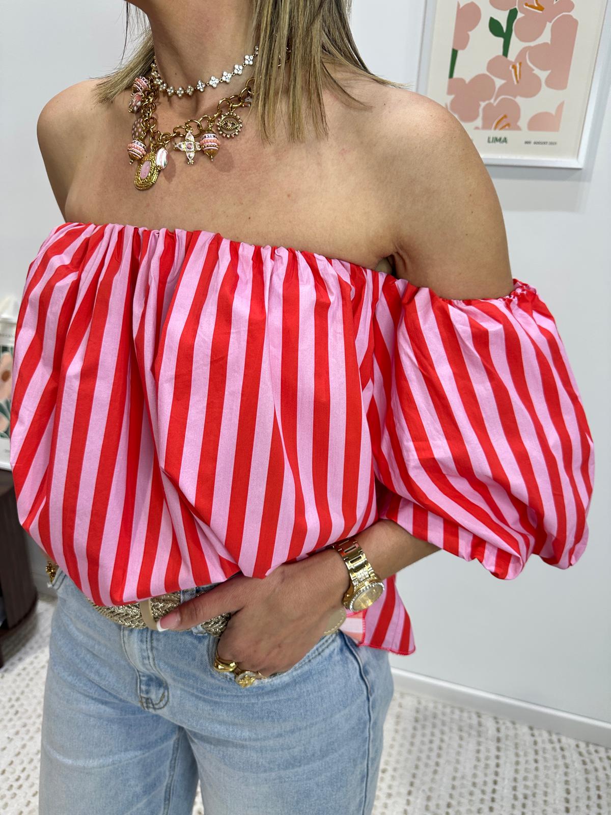 Top Bardot Rayé