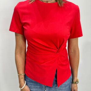 Tee-Shirt Drapé Rouge