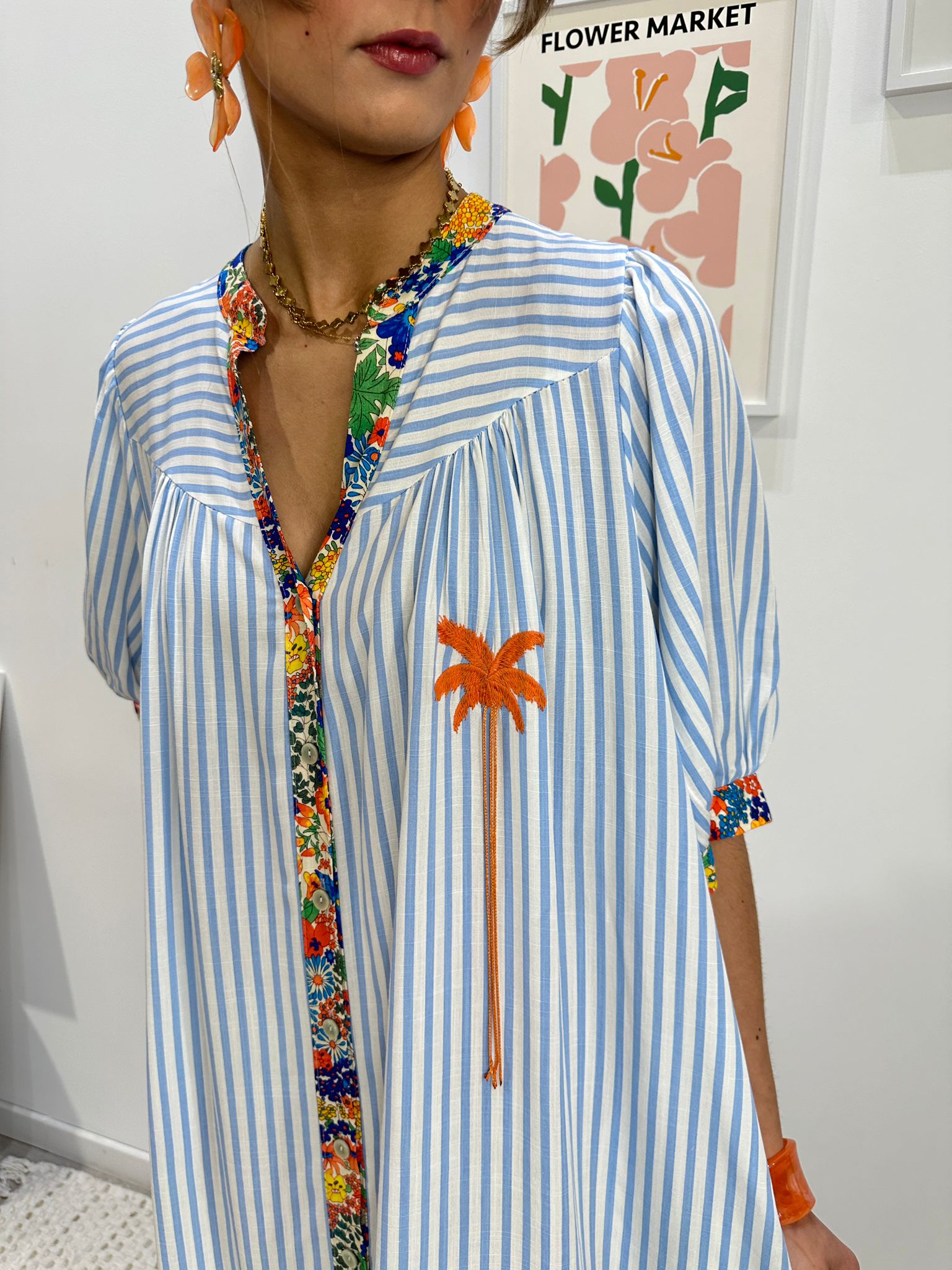 Robe Palmier Brodé