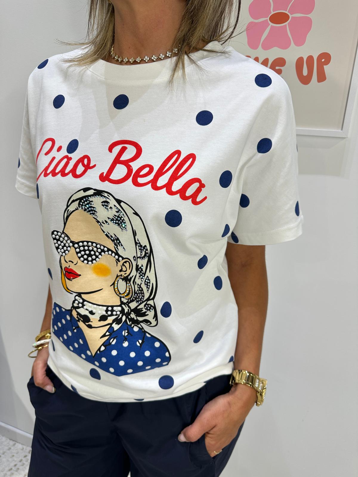 Tee-Shirt Ciao Bella à Pois