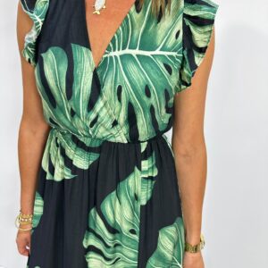 Robe Longue Tropical Noire