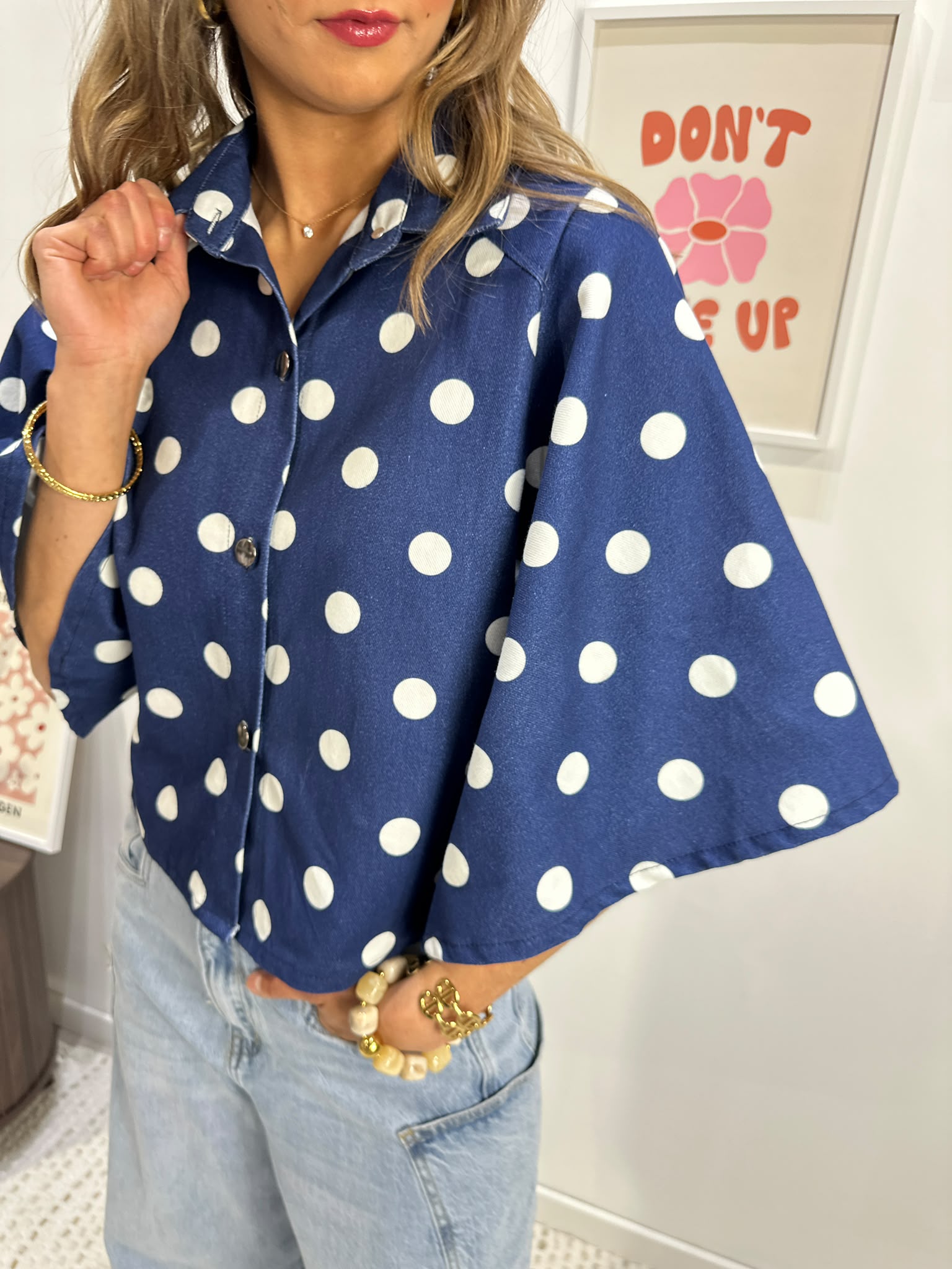 Veste Bleu à Pois