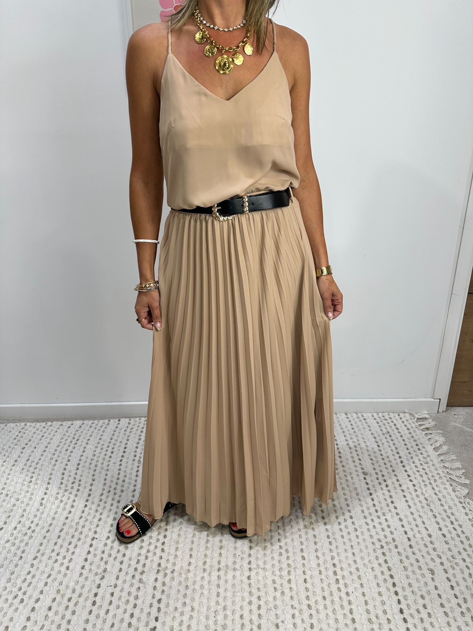Ensemble Jupe Top Beige