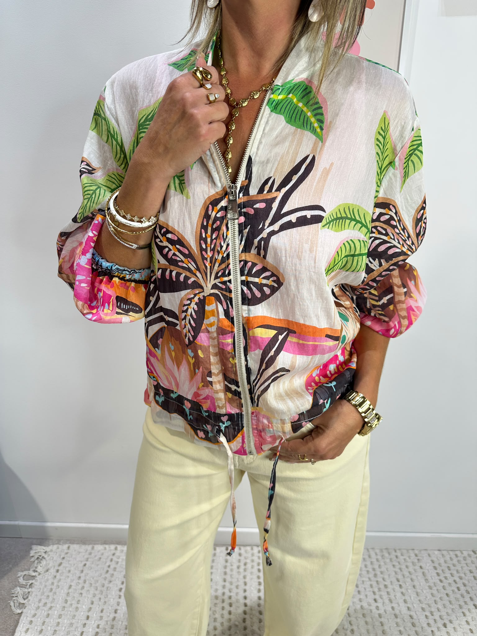 Veste Légère Tropical Verte