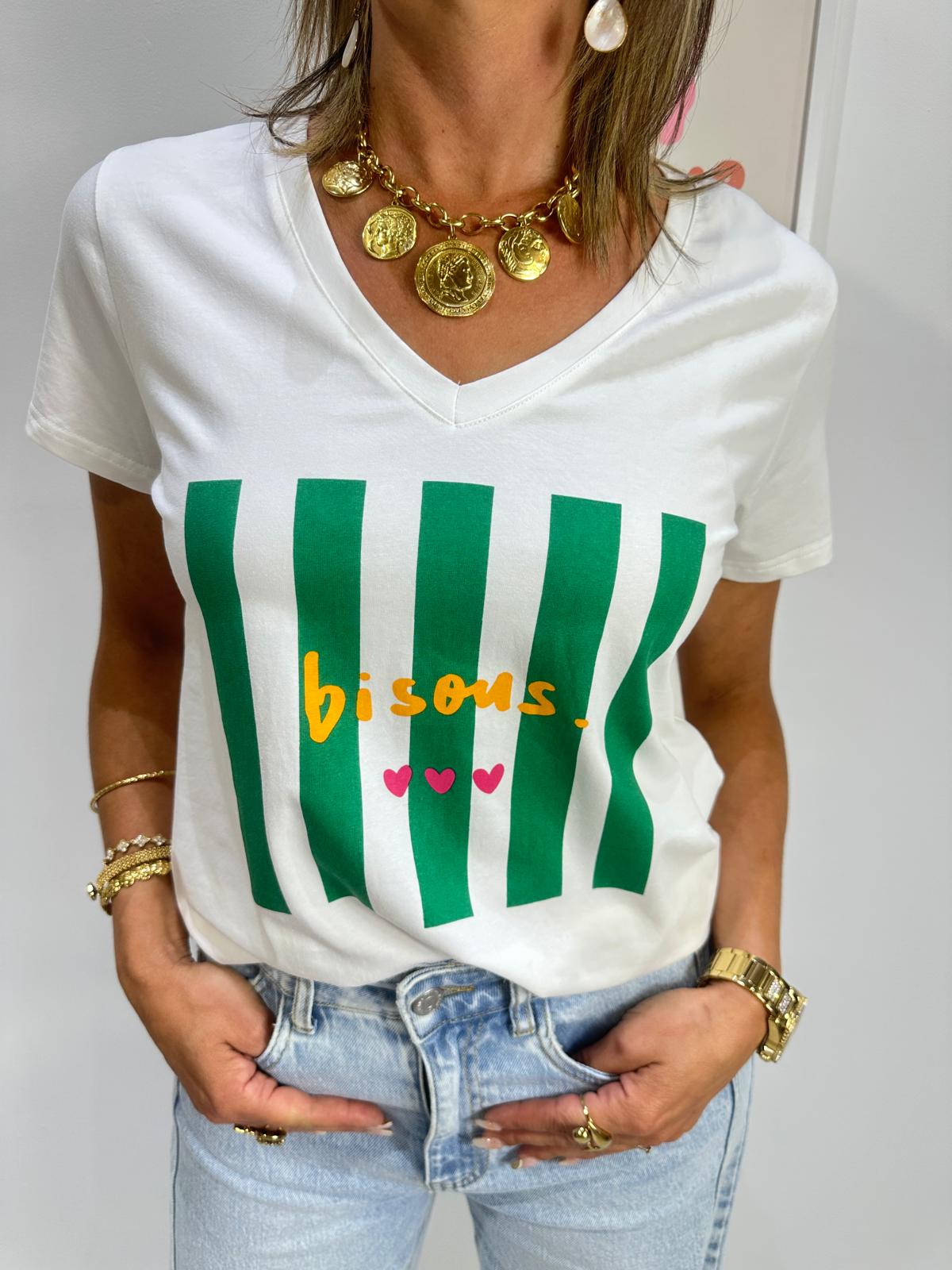 Tee-Shirt Bisous Vert