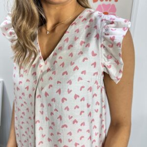Blouse Coeur Rose