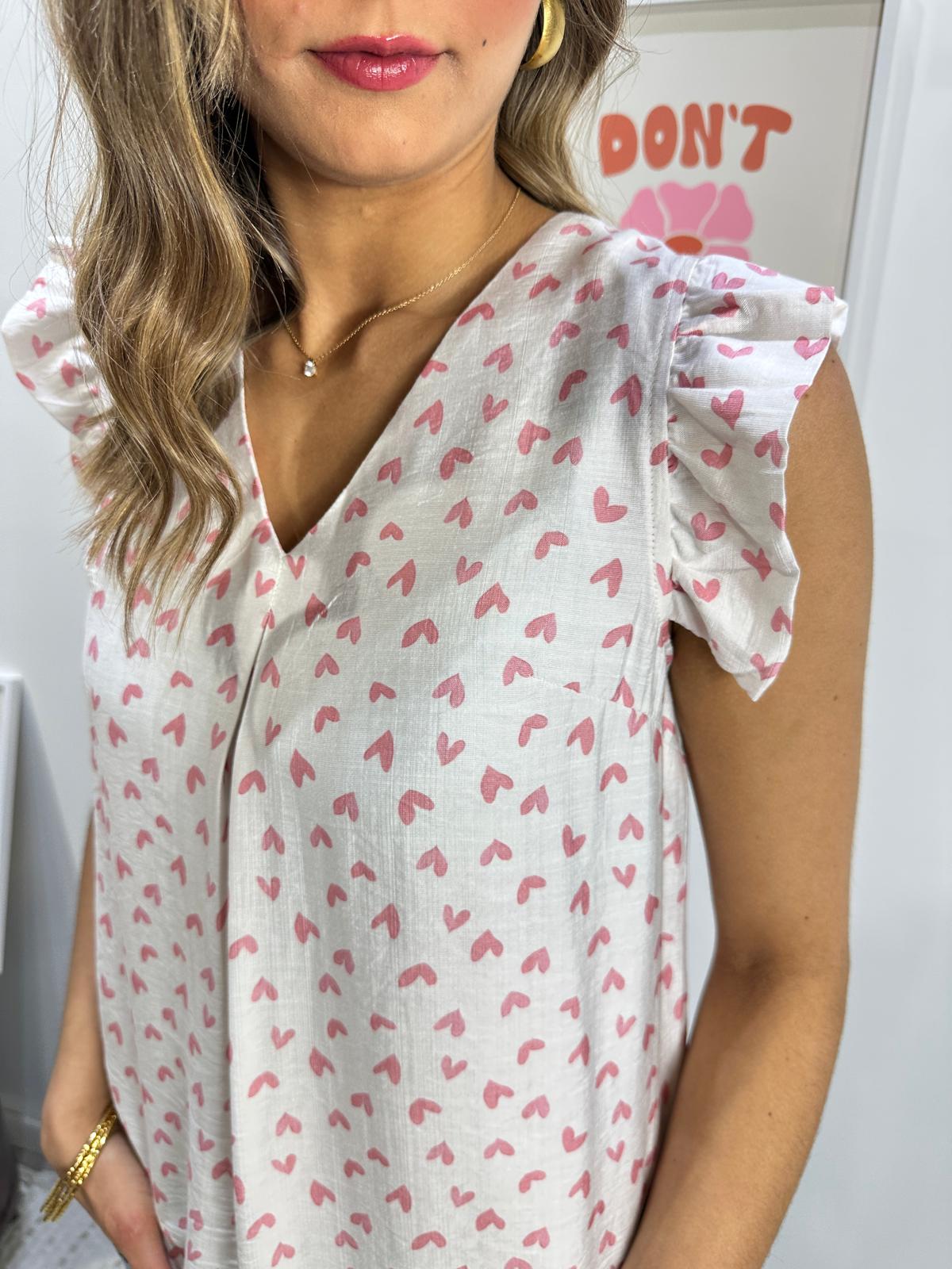 Blouse Coeur Rose