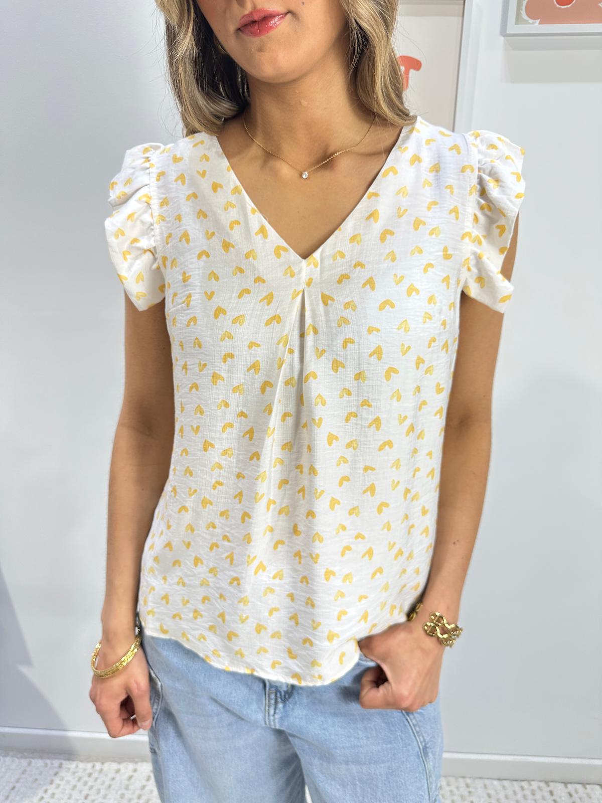 Blouse Coeurs Jaunes
