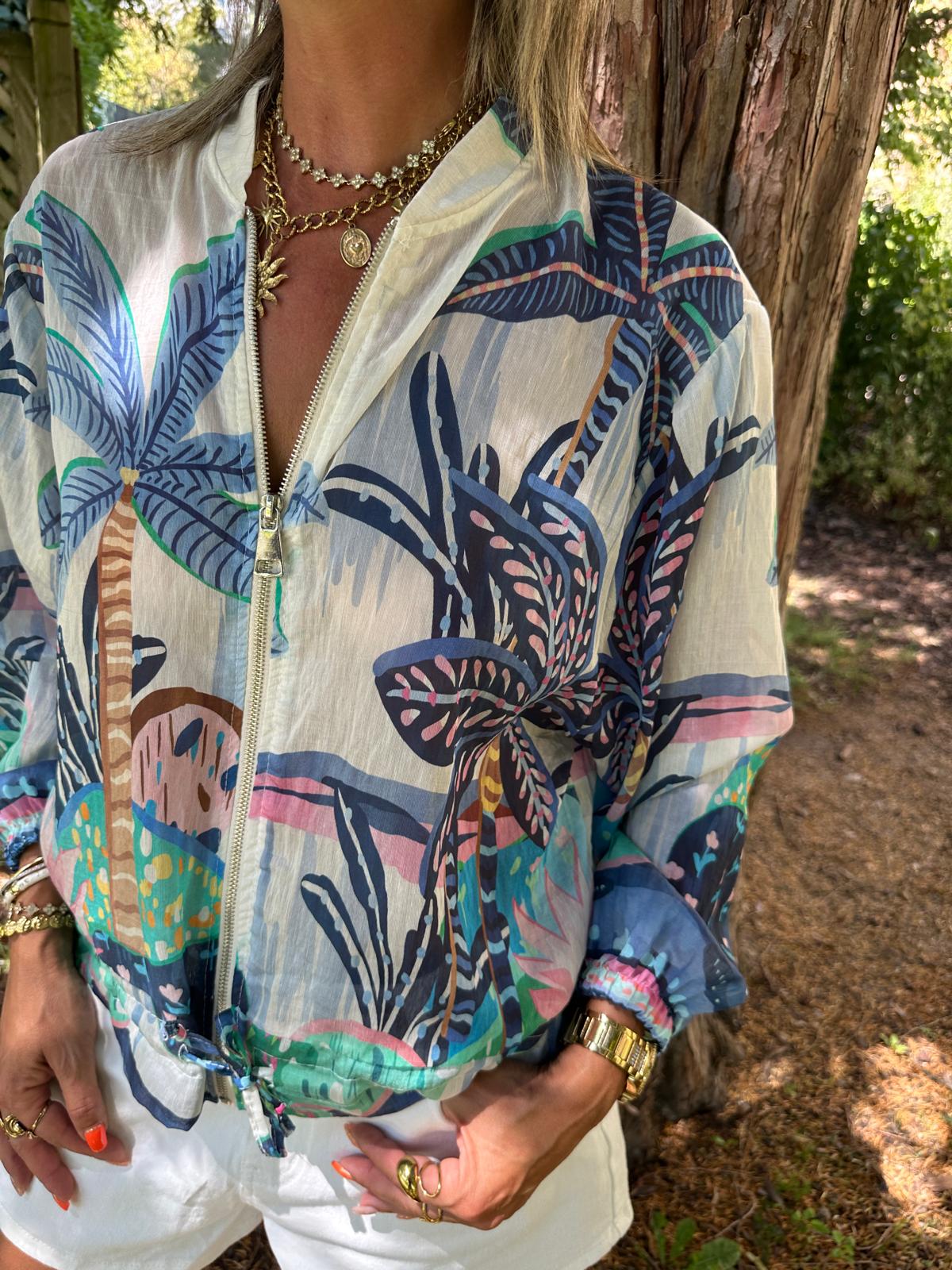 Veste Légère Tropical Bleu