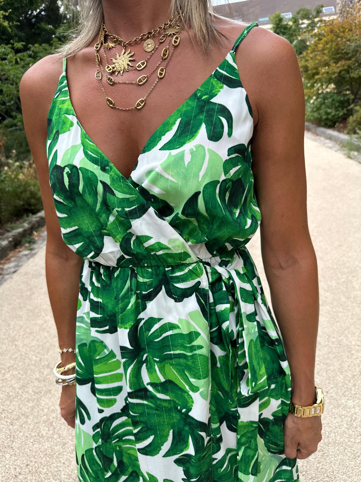 Robe Tropicale à Bretelles