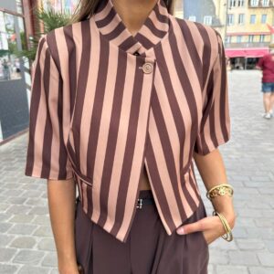 Veste à Rayures Samia Chocolat