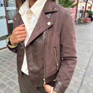 Veste Melis Bi-matière Chocolat