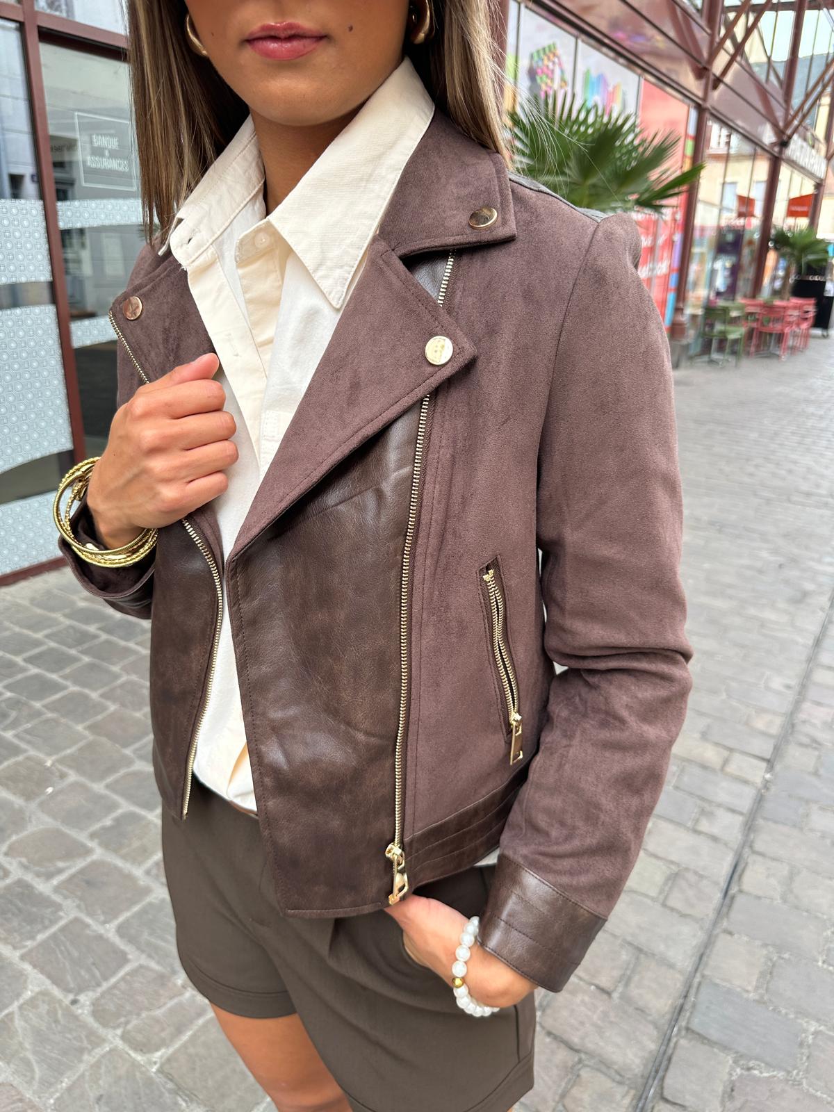 Veste Melis Bi-matière Chocolat