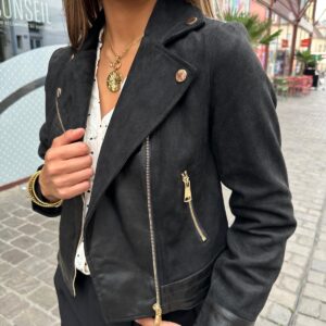 Veste Melis Bi-matière Noire