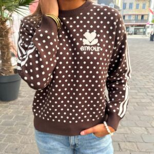 Pull Amour à Pois Chocolat