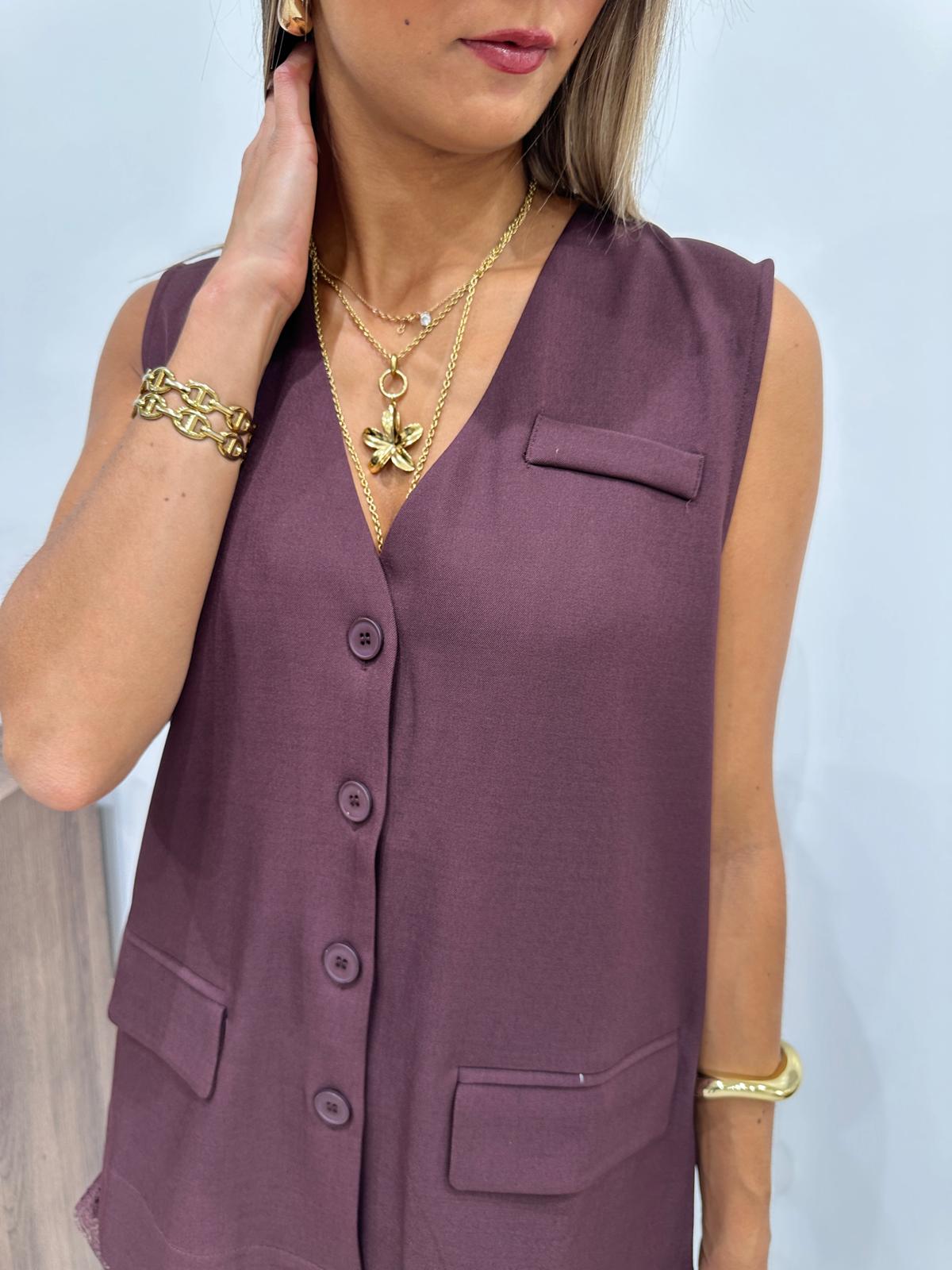 Veste Sans Manches Adela Bordeaux