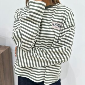 Pull Fin Marinière Amour Paris