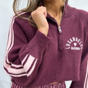 Pull Zippé Los Angeles Bordeaux