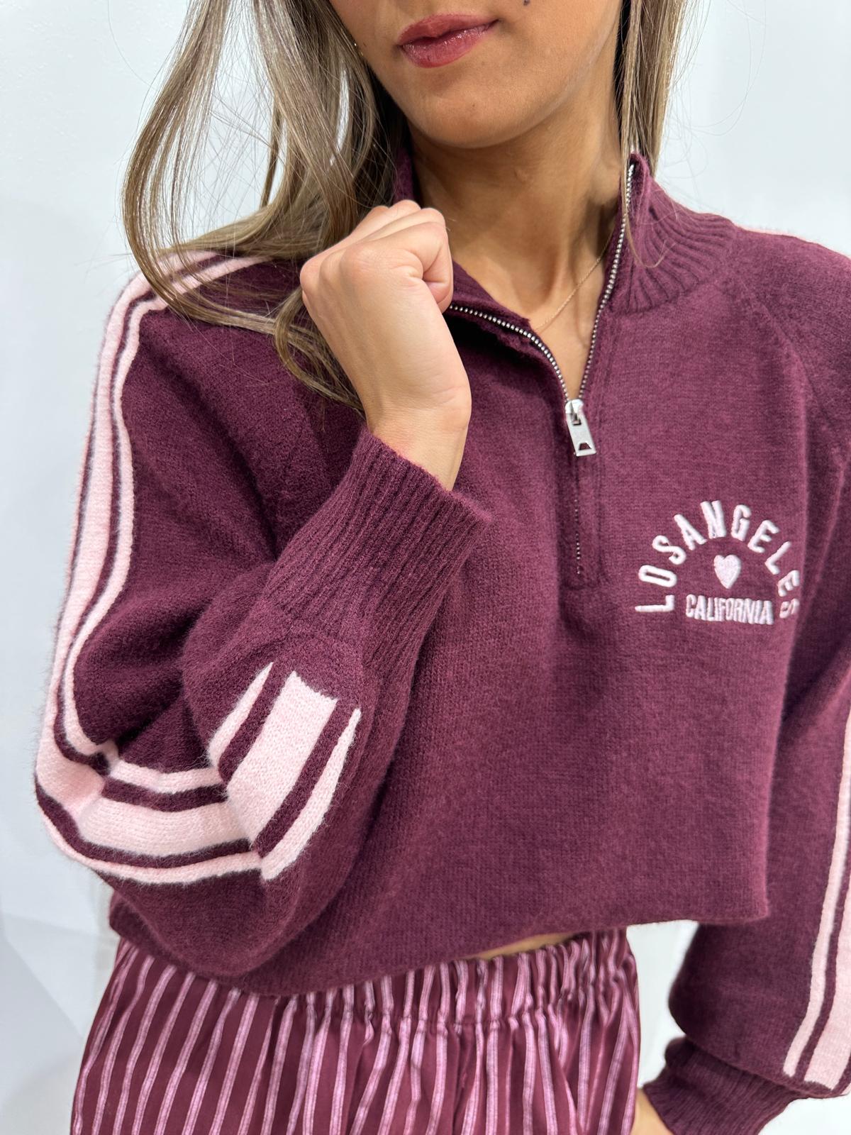 Pull Zippé Los Angeles Bordeaux