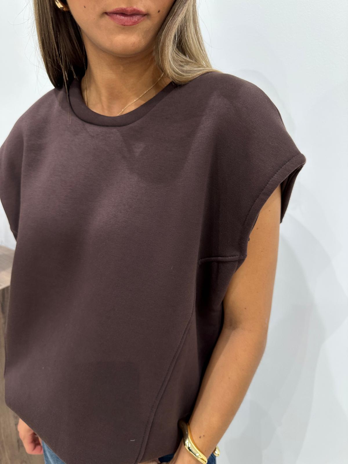 Sweat Sans Manches Nelio Chocolat