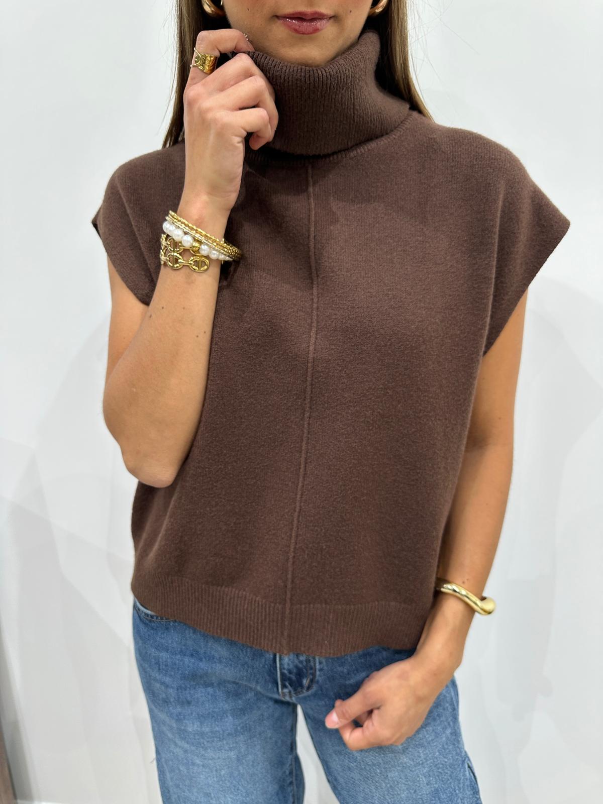 Pull Col Roulé Sans Manches Marlo