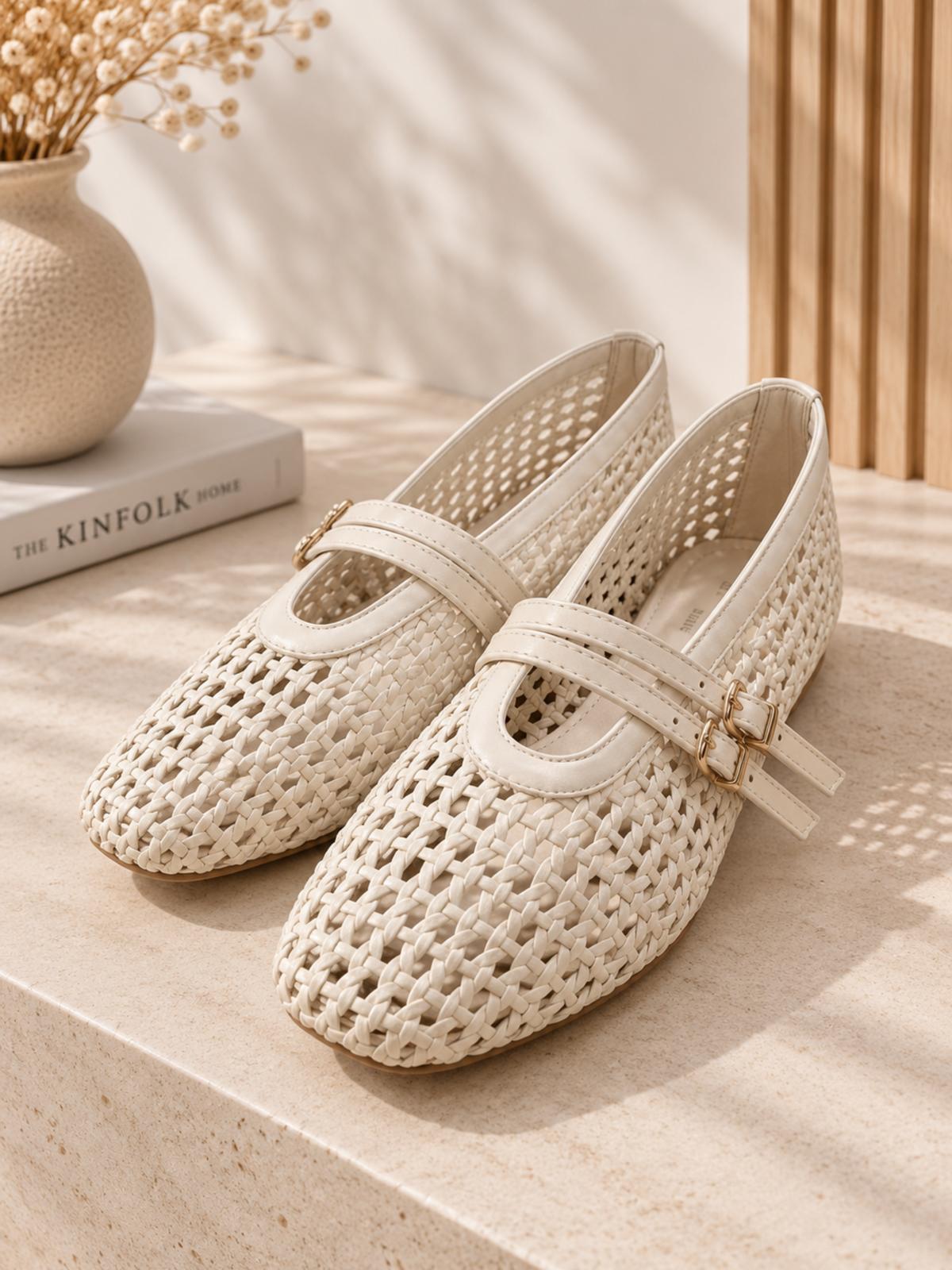 Ballerines Beige Tressées