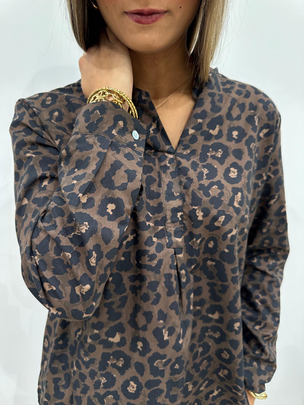 Blouse Clery Leopard Chocolat