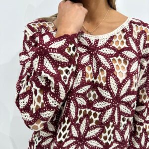 Pull Ajouré Siloe Bordeaux