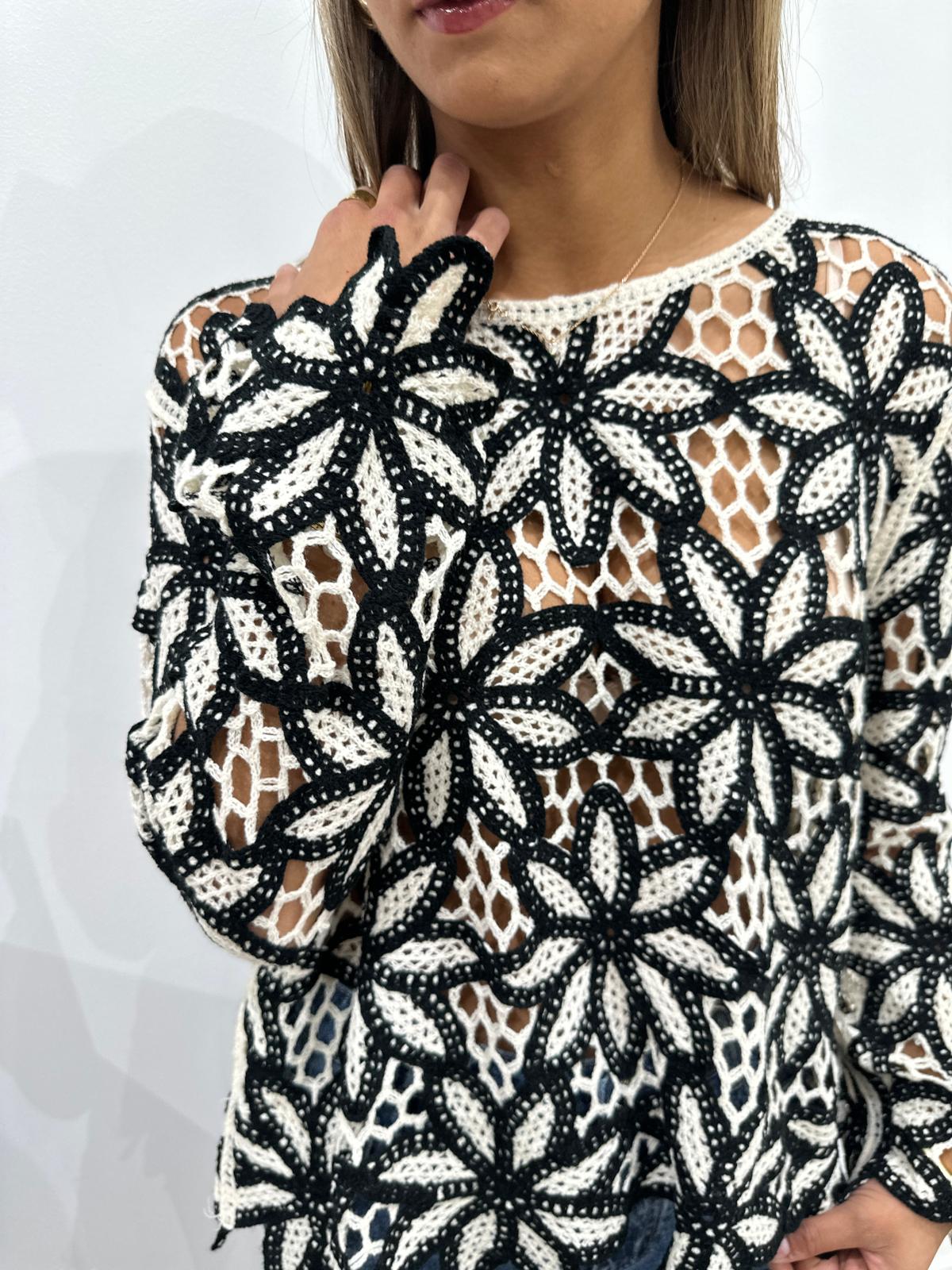 Pull Ajouré Siloe Noir