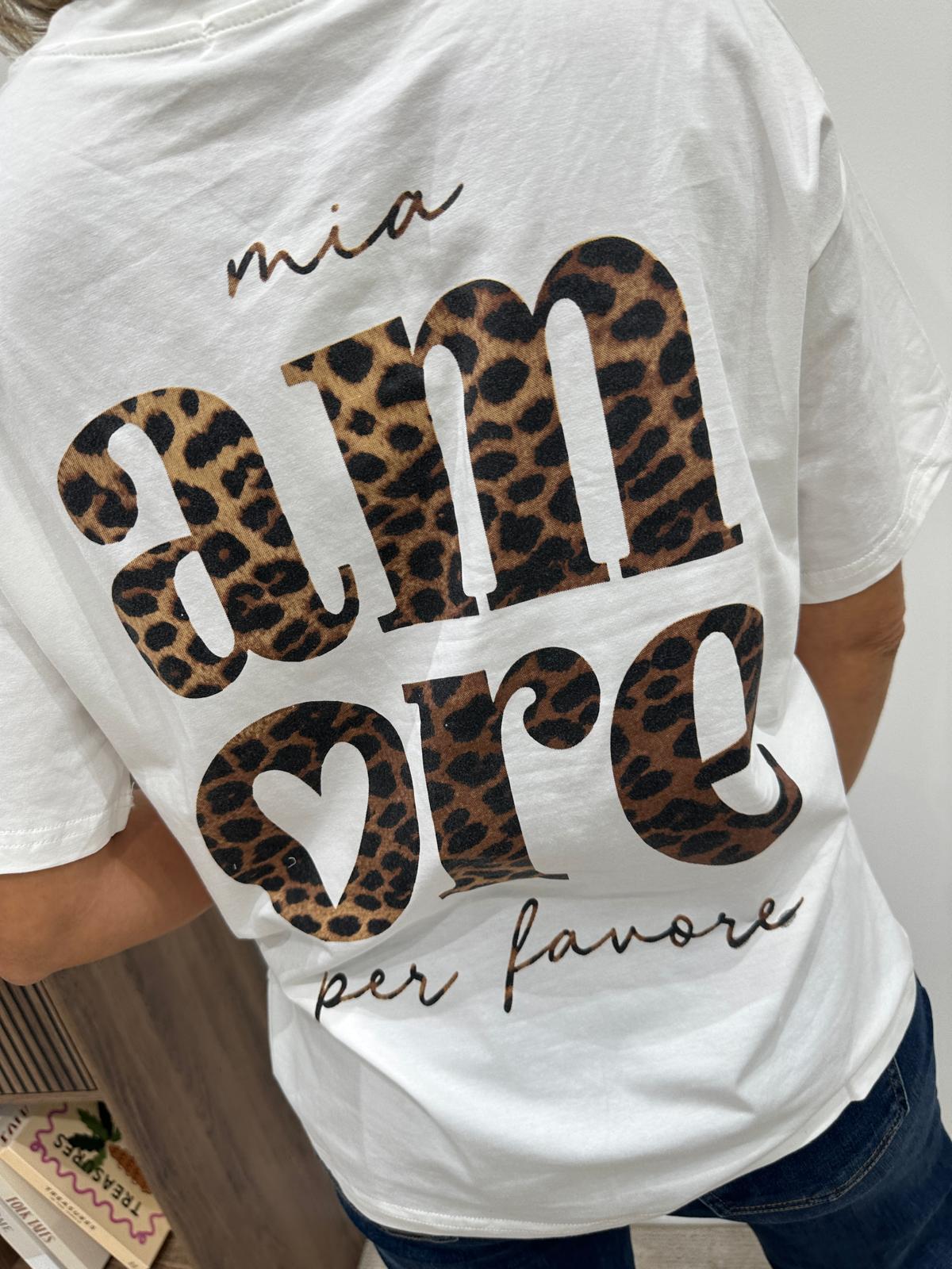 Tee-Shirt Mia Amore Por Favor Leopard