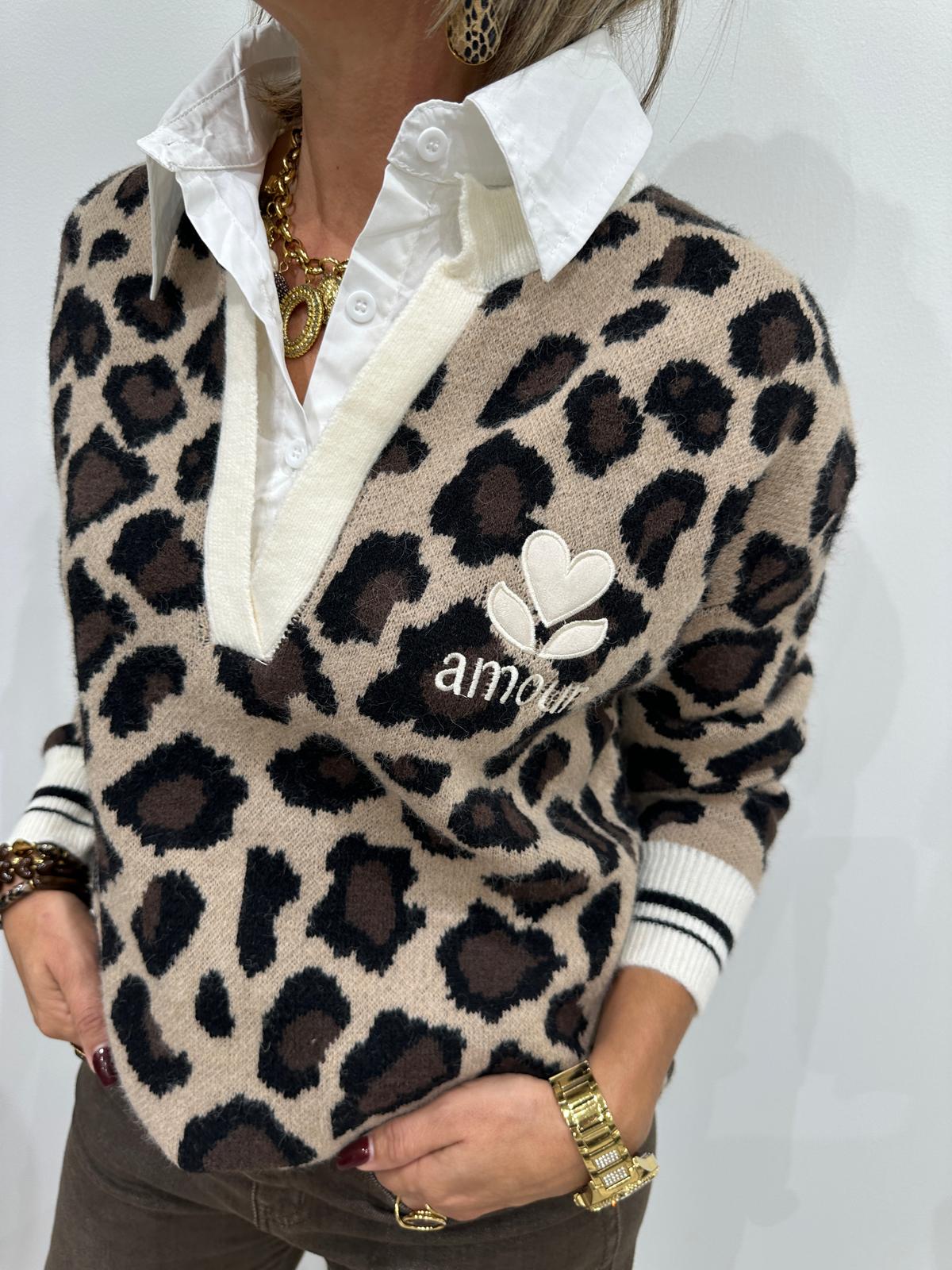 Pull Chemise Leopard Amour