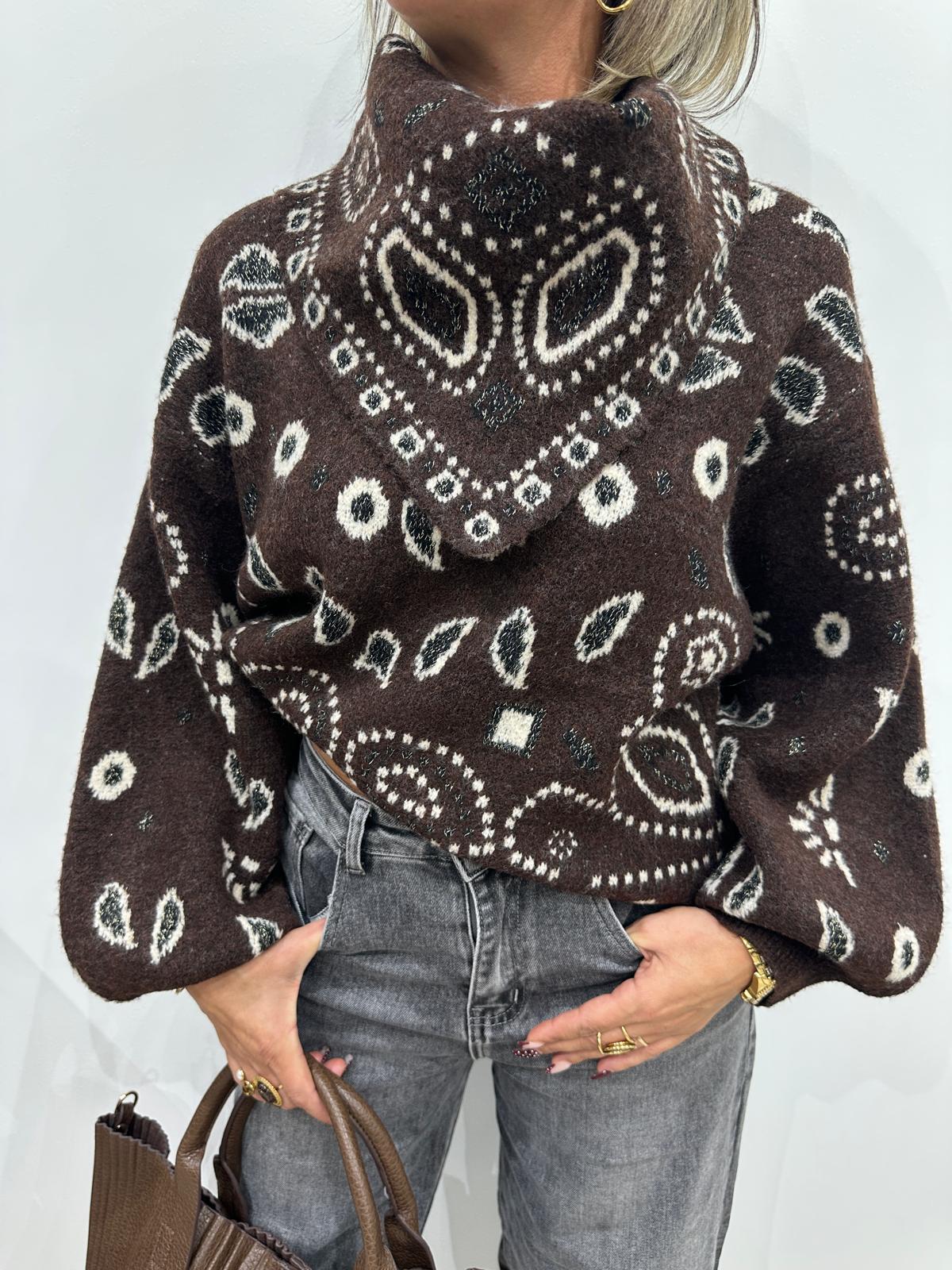 Pull Foulard Bandana Chocolat