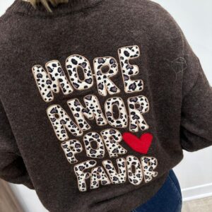 Pull More Amor Por Favor Leopard Chocolat