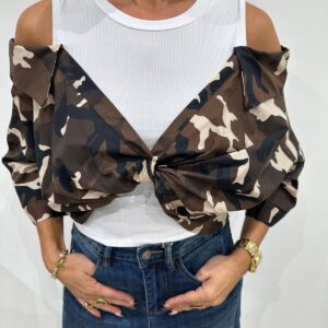 Top 2 en 1 Camouflage Chocolat