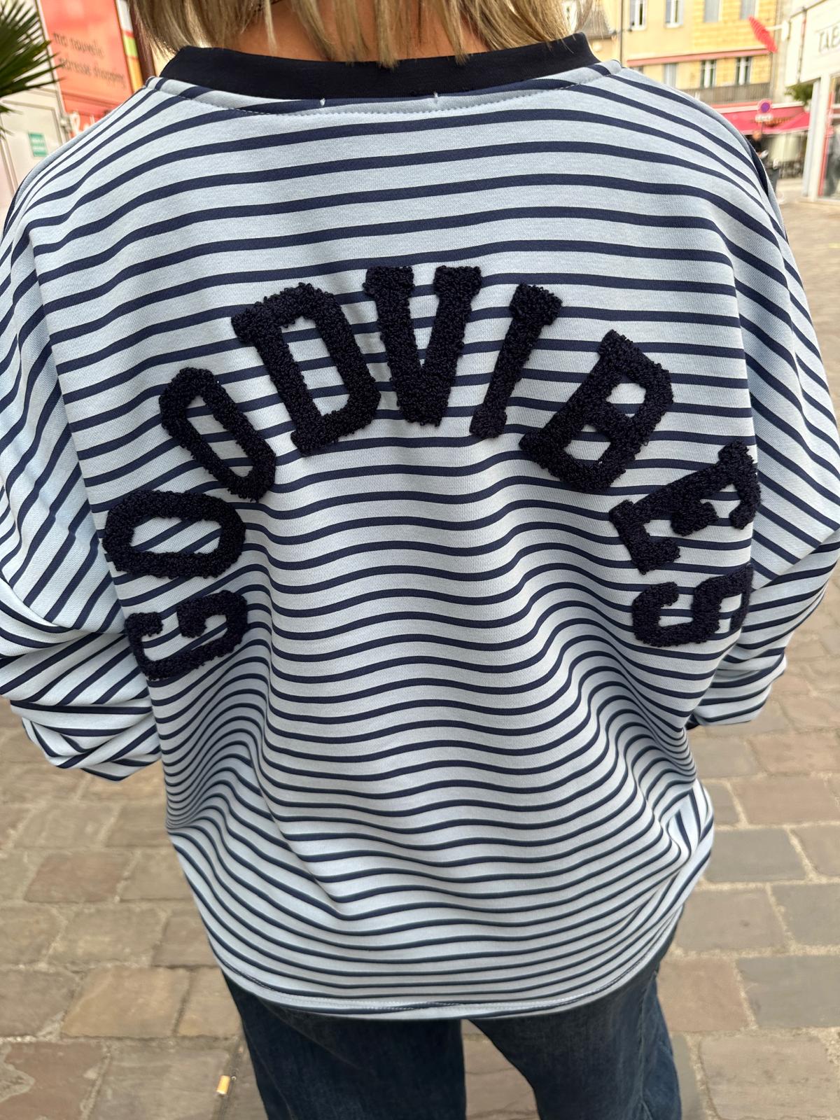 Sweat Mariniere Good Vibes Marine