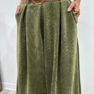 Jupe-Culotte Velours Matilda Kaki