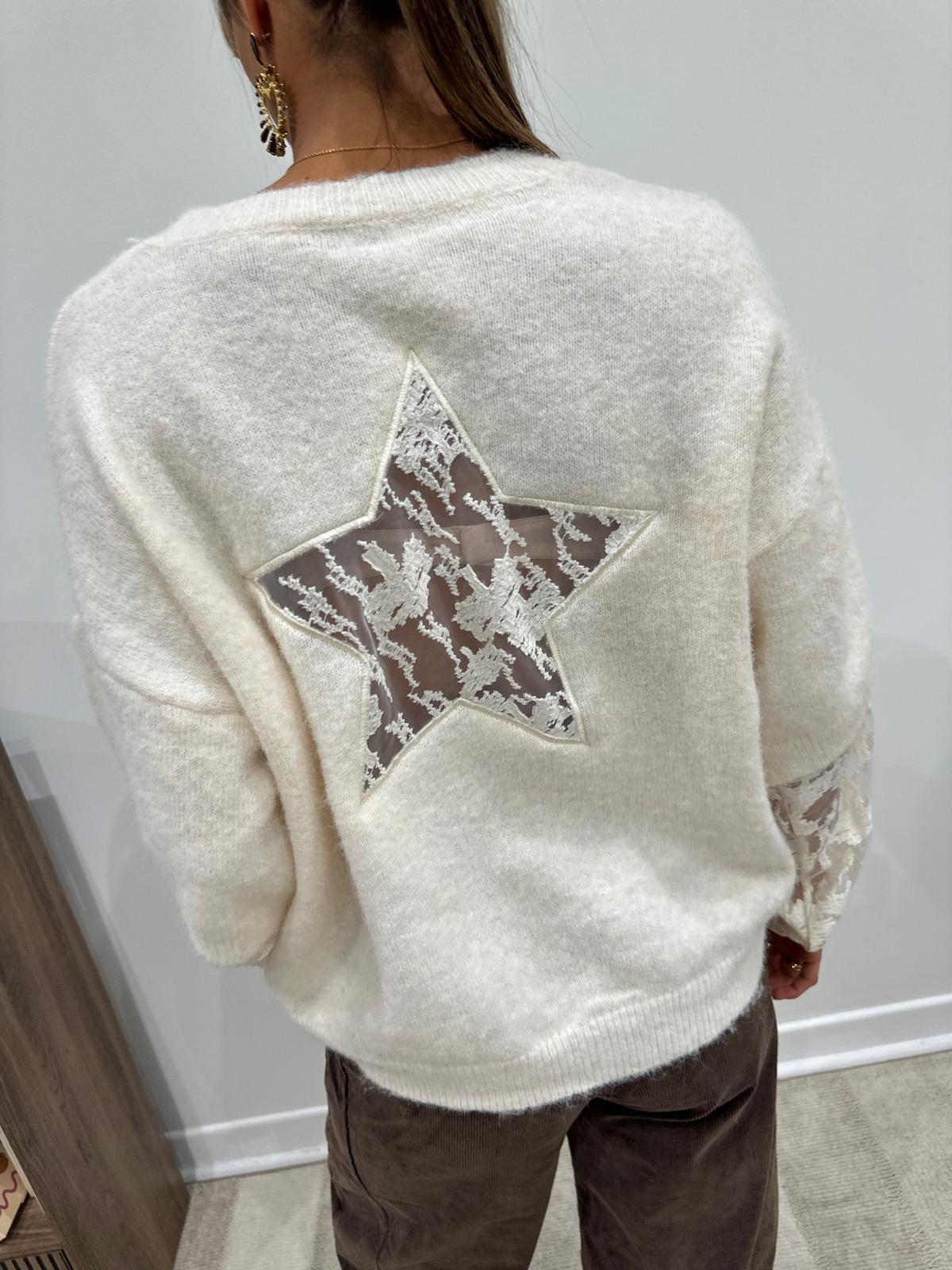 Pull Etoile Ecru