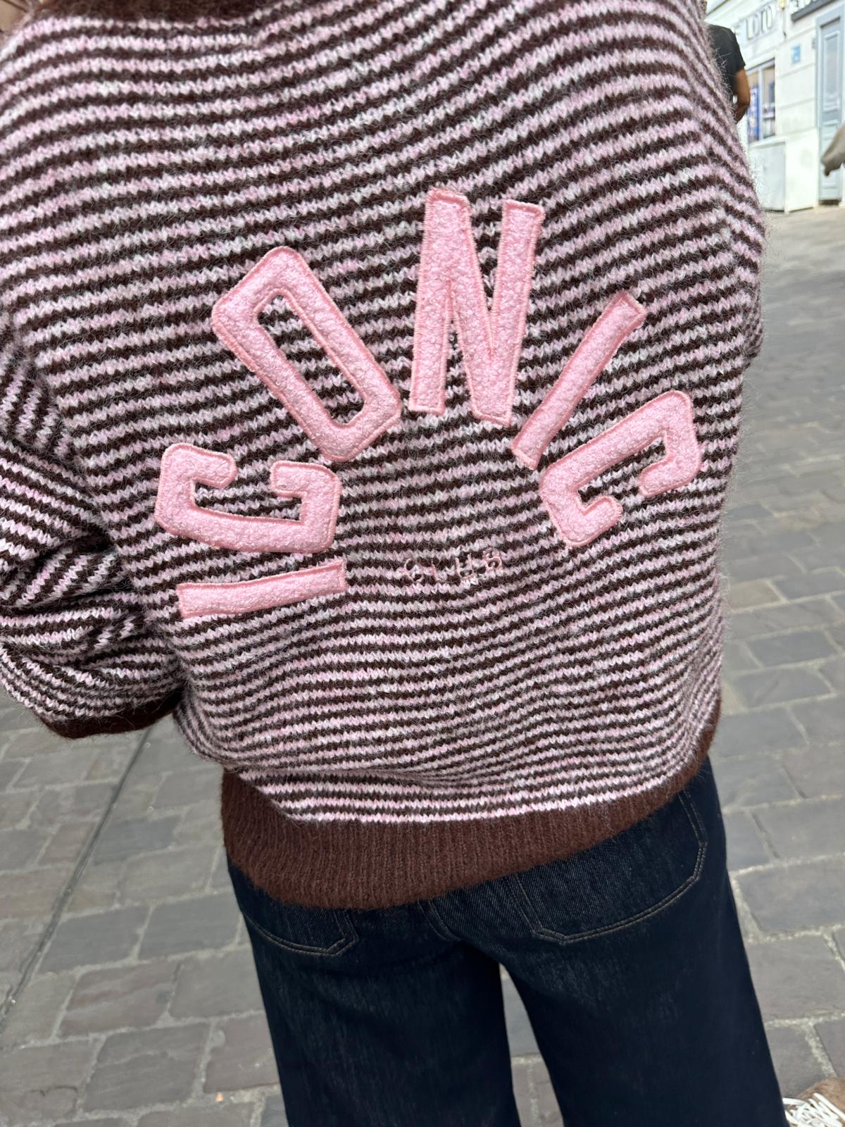 Pull Rayé Iconic Club Rose