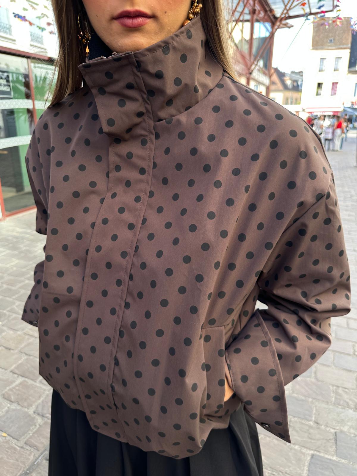 Veste Légère à Pois Chocolat Lucas