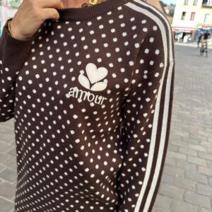Robe Pull à Pois Amour Chocolat