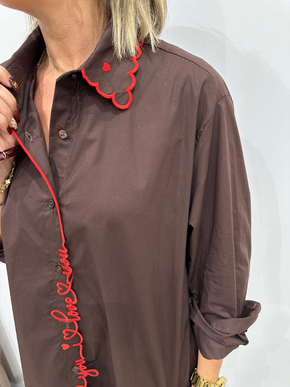 Chemise Oversize Chocolat – I Love You
