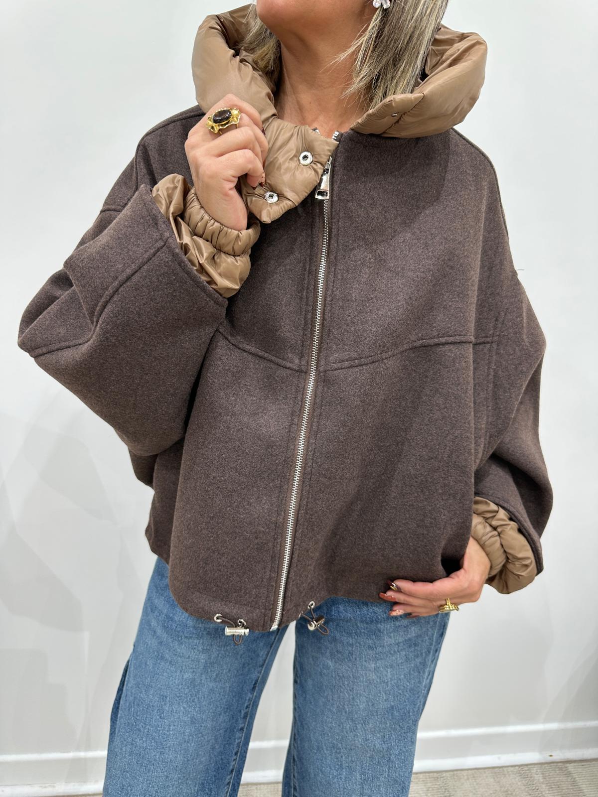 ‼️ Précommande ‼️ – Veste Capuche Doudoune Chocolat – Larie