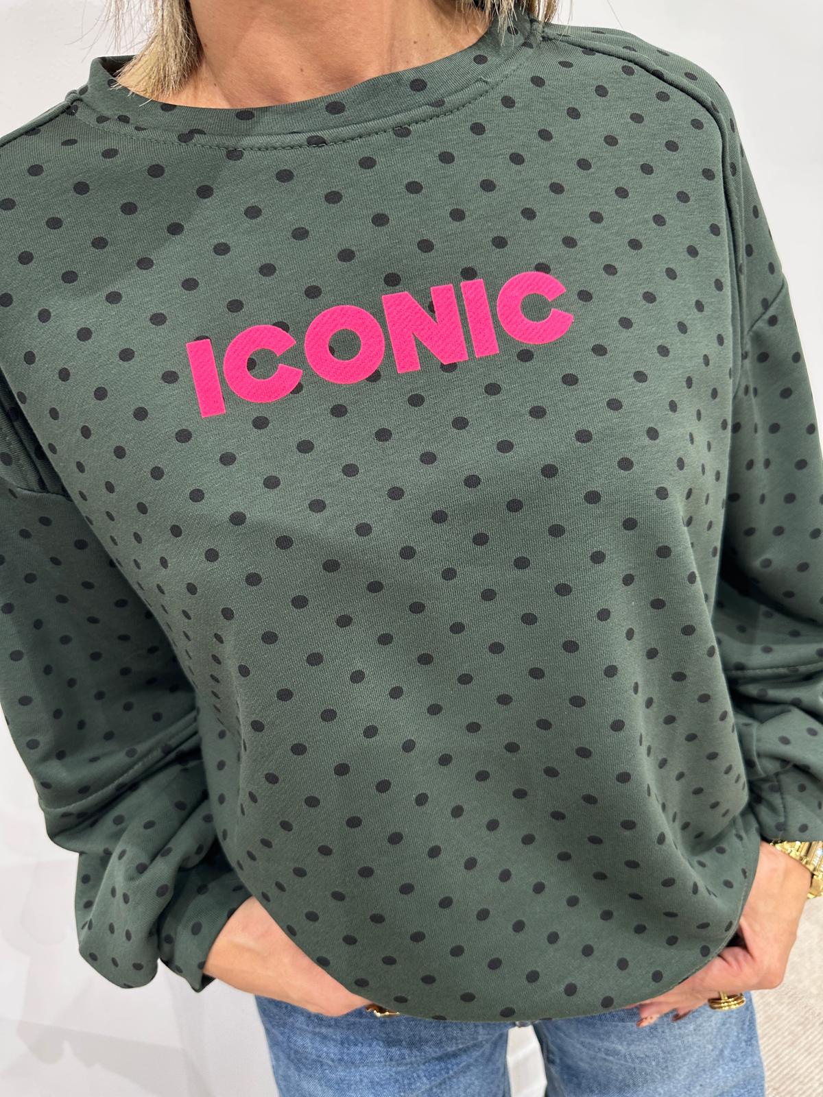Sweat à Pois Iconic Kaki
