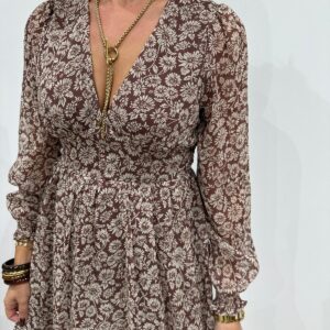 Robe Fleurie Chocolat - Céliane